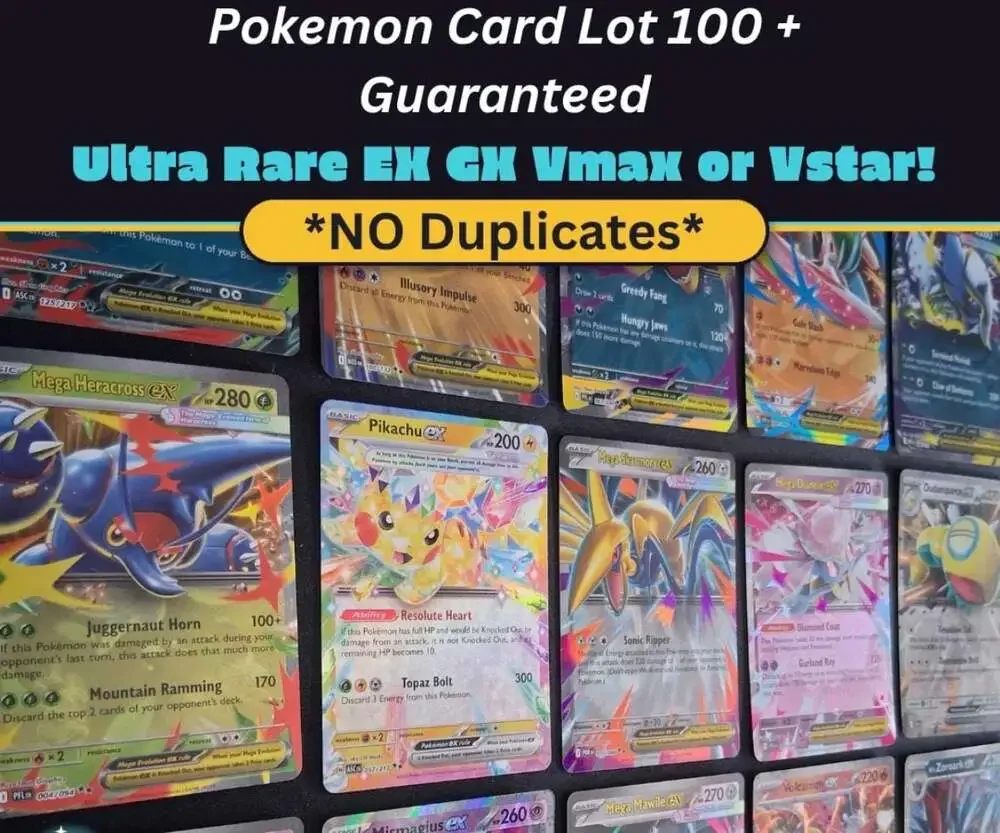 Pokemon Lot of 100+ Cards with Guaranteed Ultra Rare EX/GX/VMAX/VSTAR